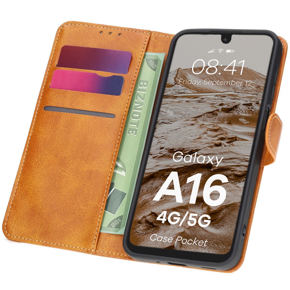 Bison Case Pocket Flip Case for Samsung Galaxy A16 4G/5G