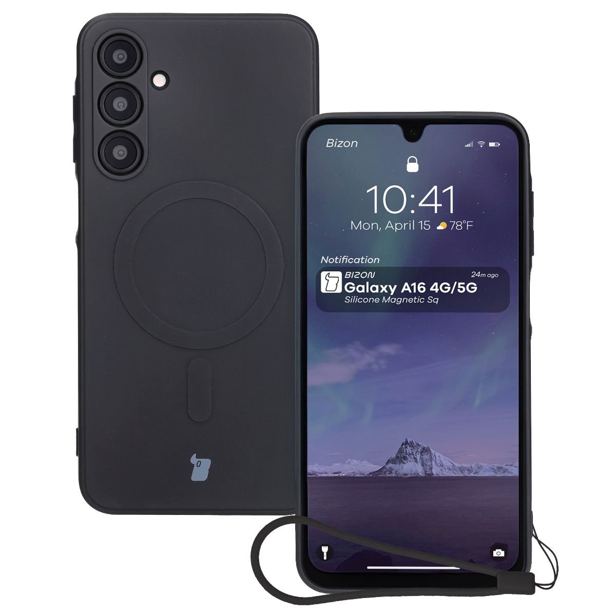 Case with a magnetic ring Bizon Case Silicone Magnetic Sq for Samsung Galaxy A16 4G / Samsung Galaxy A16 5G