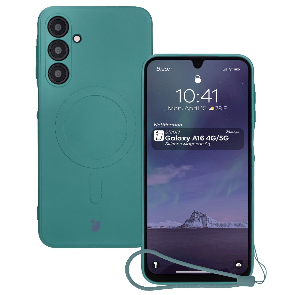 Etui cu inel magnetic Bizon Case Silicone Magnetic Sq pentru Samsung Galaxy A16 4G / Samsung Galaxy A16 5G