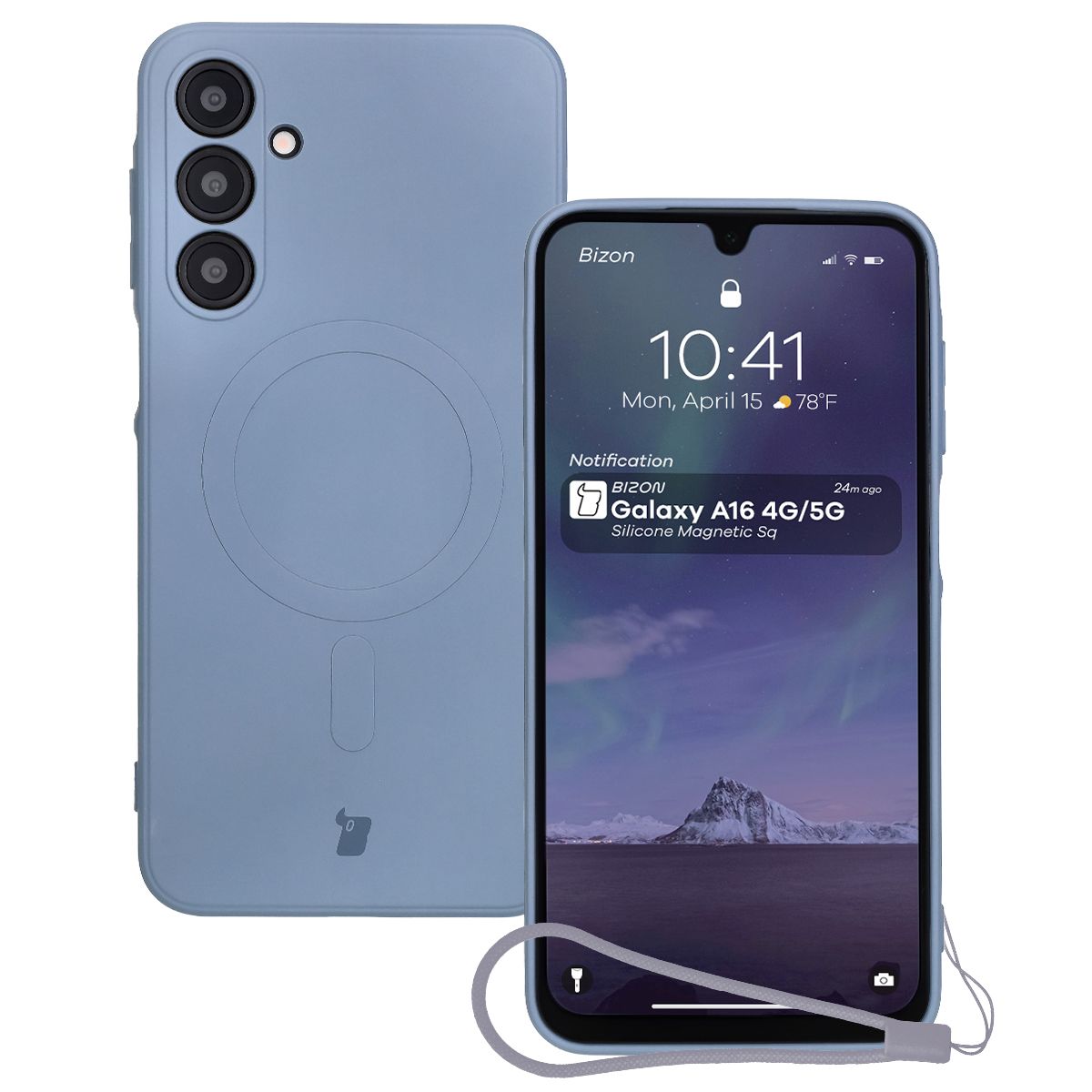 Etui cu inel magnetic Bizon Case Silicone Magnetic Sq pentru Samsung Galaxy A16 4G / Samsung Galaxy A16 5G