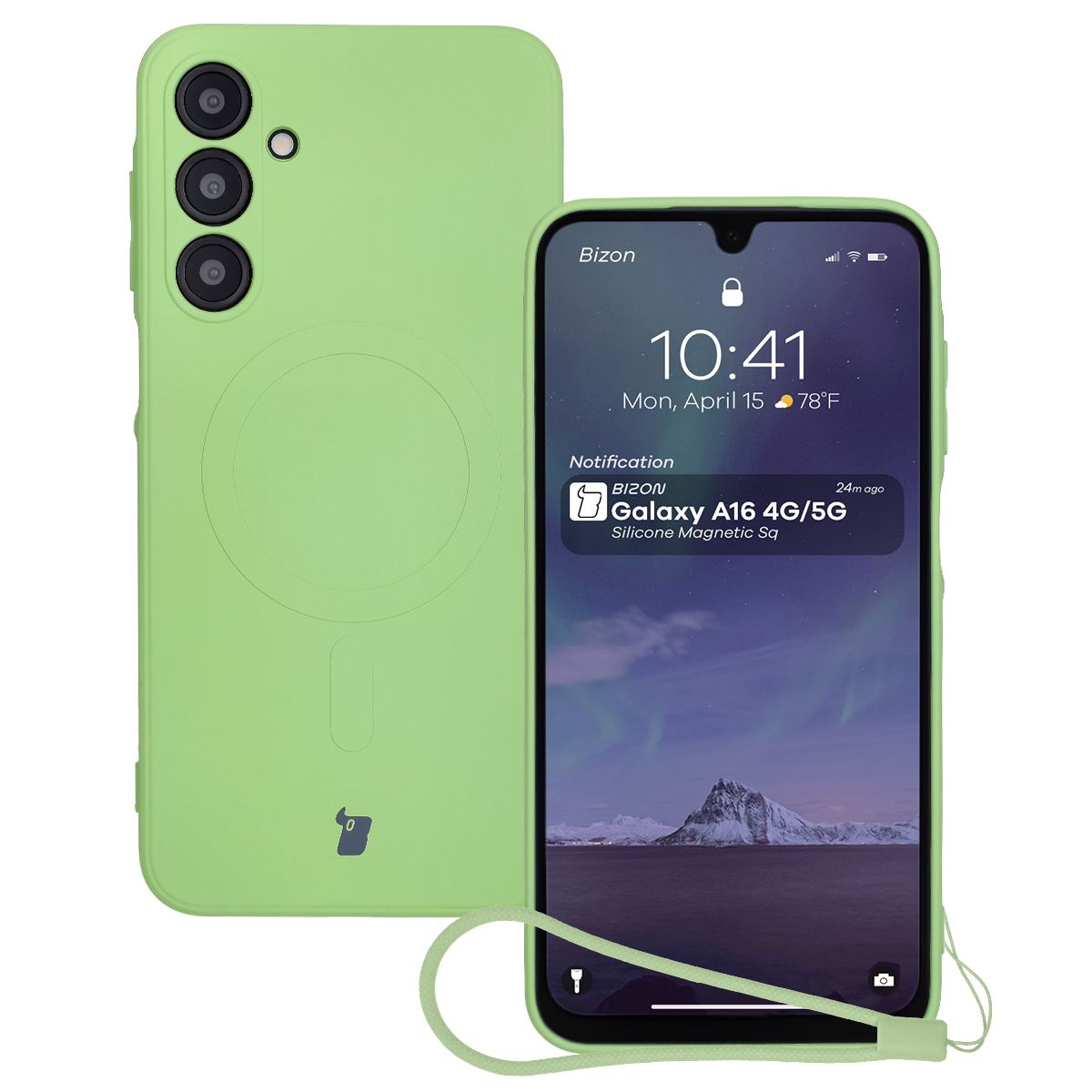 Etui cu inel magnetic Bizon Case Silicone Magnetic Sq pentru Samsung Galaxy A16 4G / Samsung Galaxy A16 5G