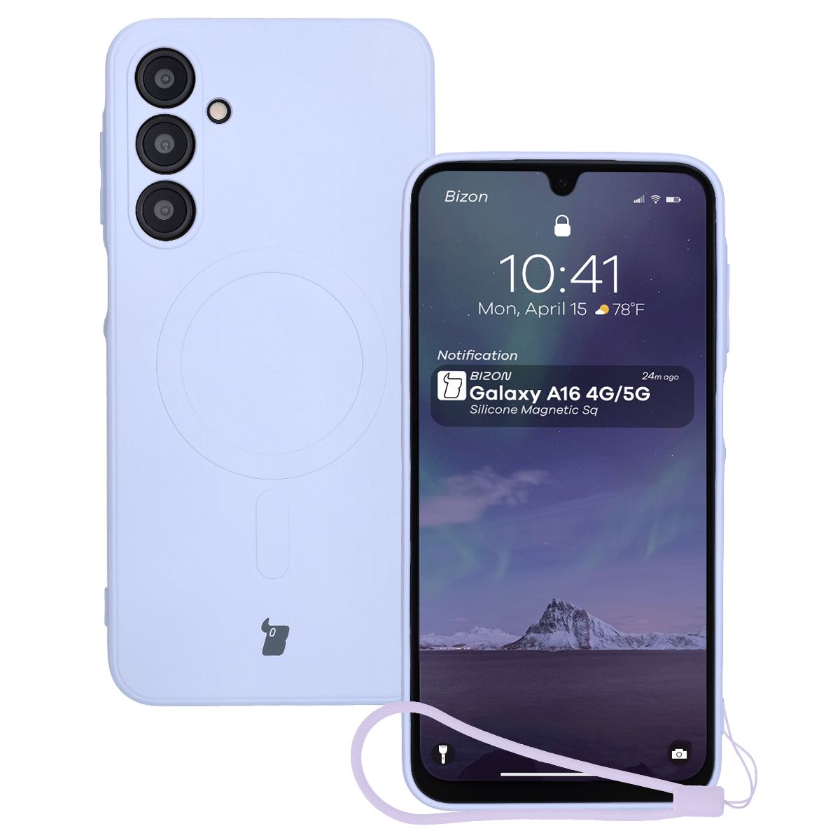 Etui cu inel magnetic Bizon Case Silicone Magnetic Sq pentru Samsung Galaxy A16 4G / Samsung Galaxy A16 5G