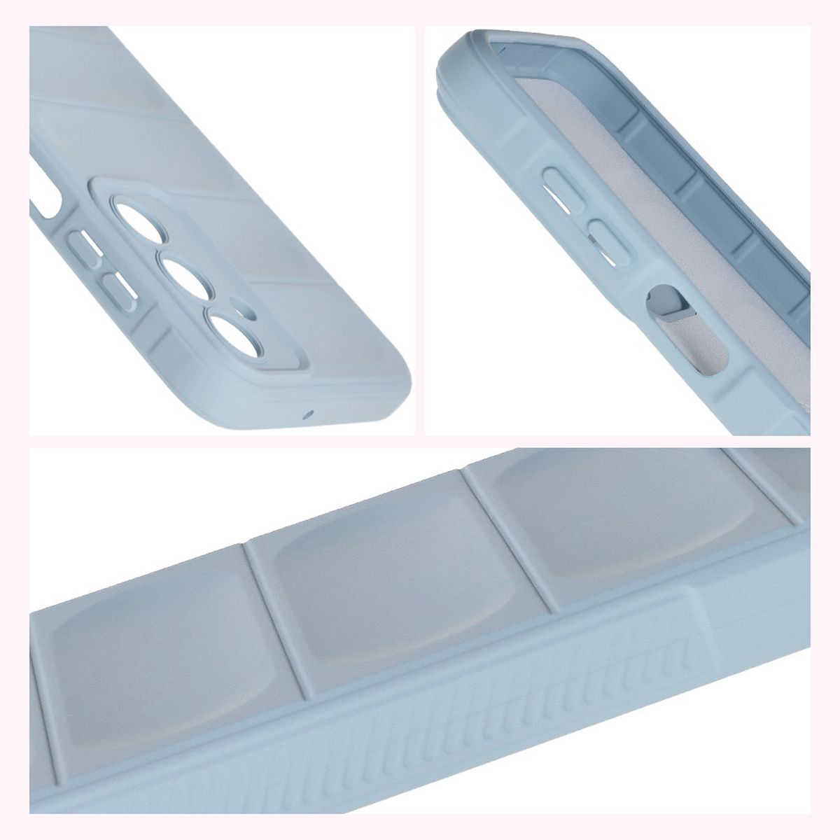 Textured sides and raised edges for the screen and camera in Bizon Case Tur