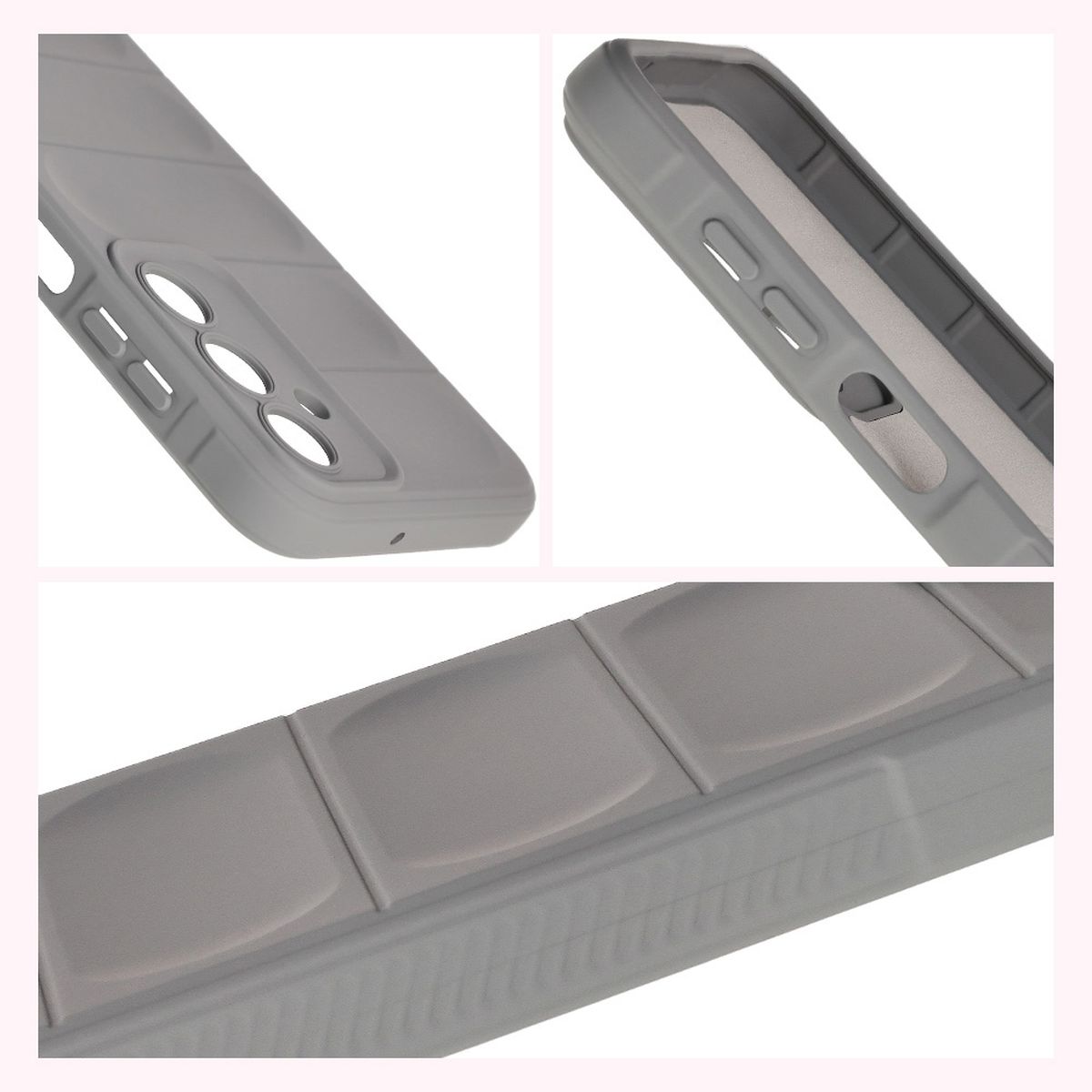 Textured sides and raised edges of the screen and camera in Bizon Case Tur