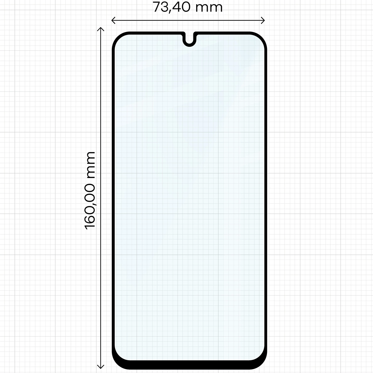 Wymiary szkła Bizon Glass Edge Duo do Samsung Galaxy A16 4G/5G / Samsung Galaxy A17 5G / Samsung Galaxy A26 5G
