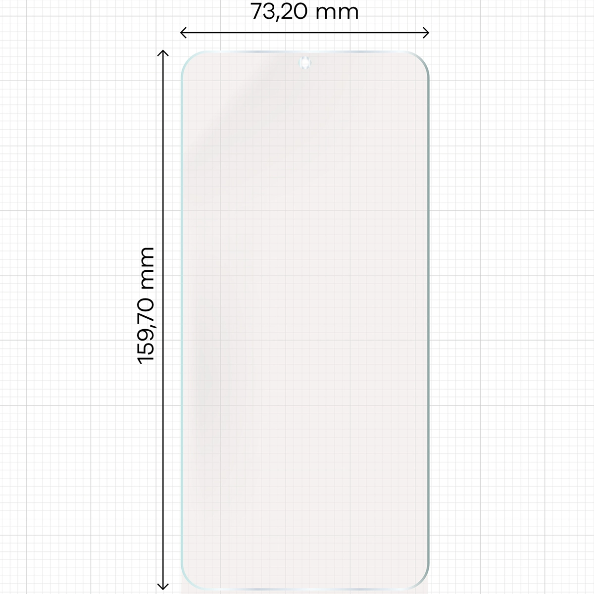 Miarka z wymiarami folii matowej Bizon Glass Film Sun do Samsung Galaxy A16 4G/5G