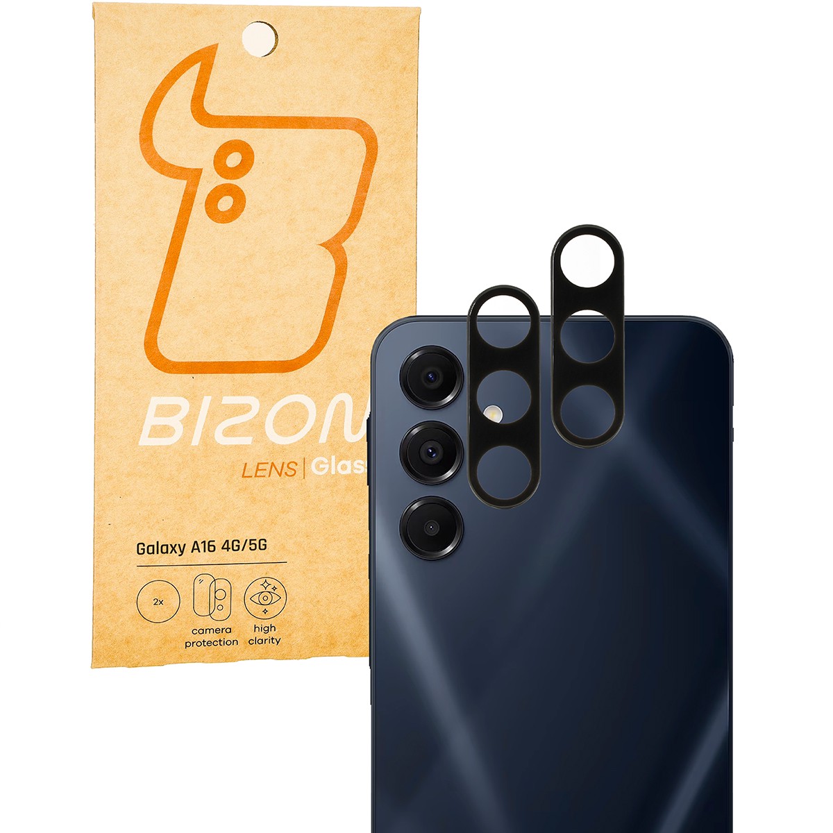 Bizon Glass Lens for Galaxy A16 4G/5G camera, 2 pieces