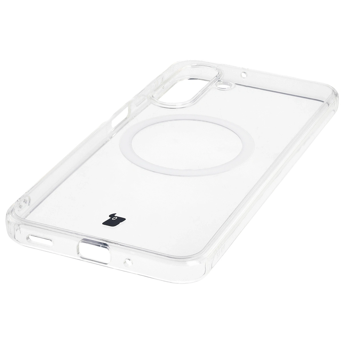 Integrated buttons, cutouts, and hybrid material in the Bizon Case CrystalO for Samsung Galaxy A17 5G