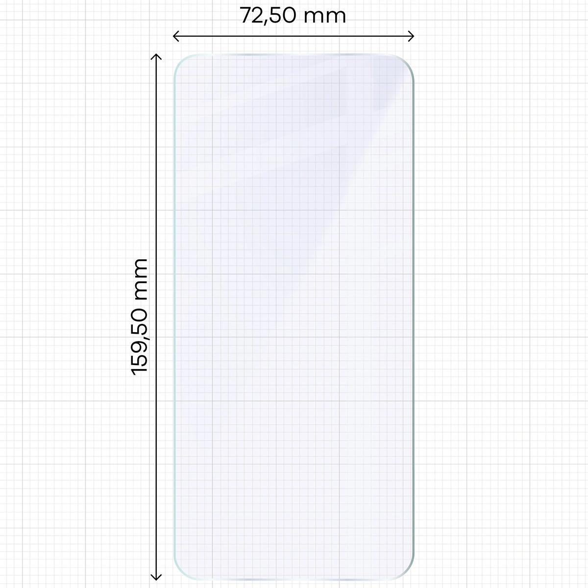 Miarka z wymiarami szkła hybrydowego Bizon Glass Mule do Samsung Galaxy A17 5G