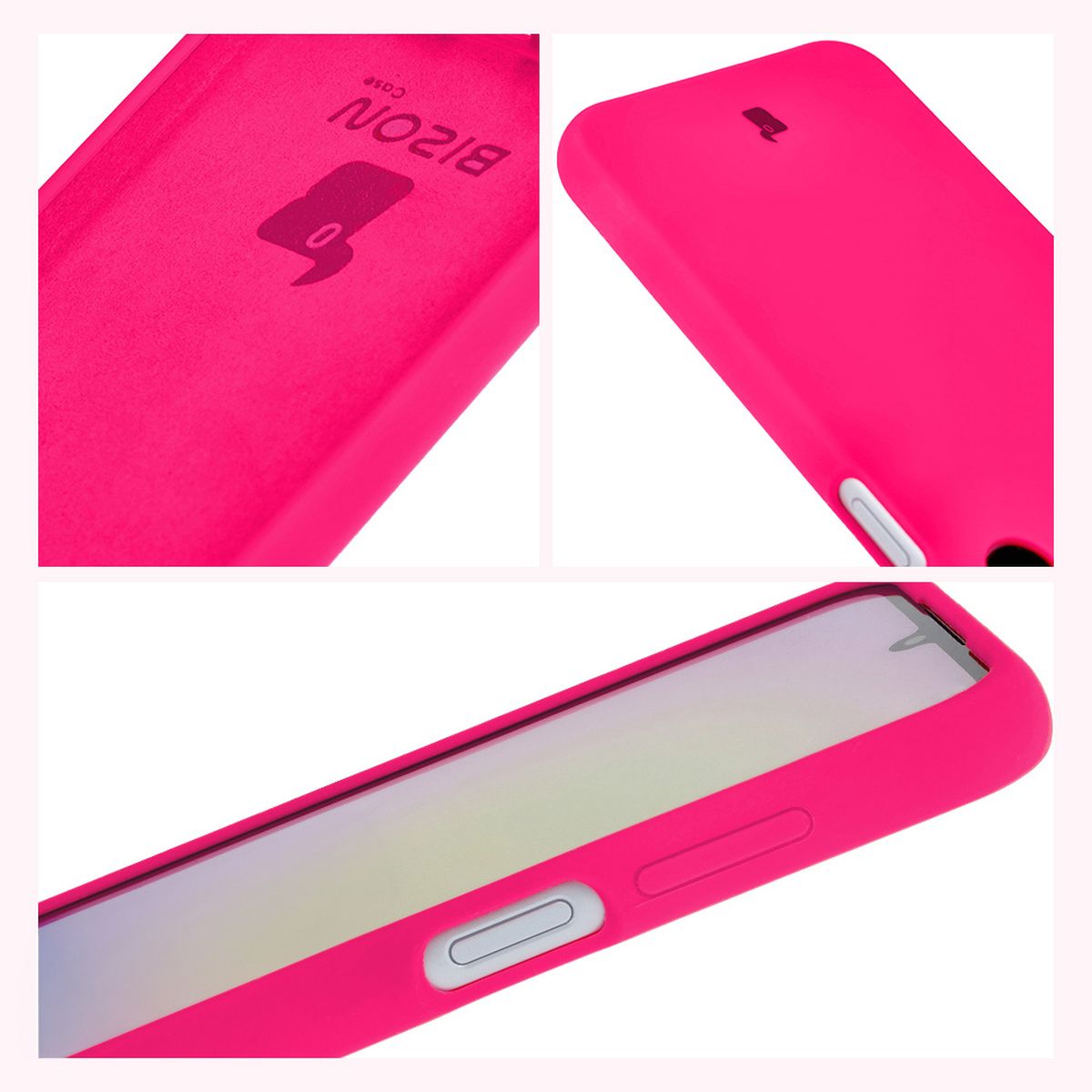 Konstrukcja etui Bizon Soft Case: zintegrowane osłony, podwyższone krawędzie i wyściółka z mikrofibry