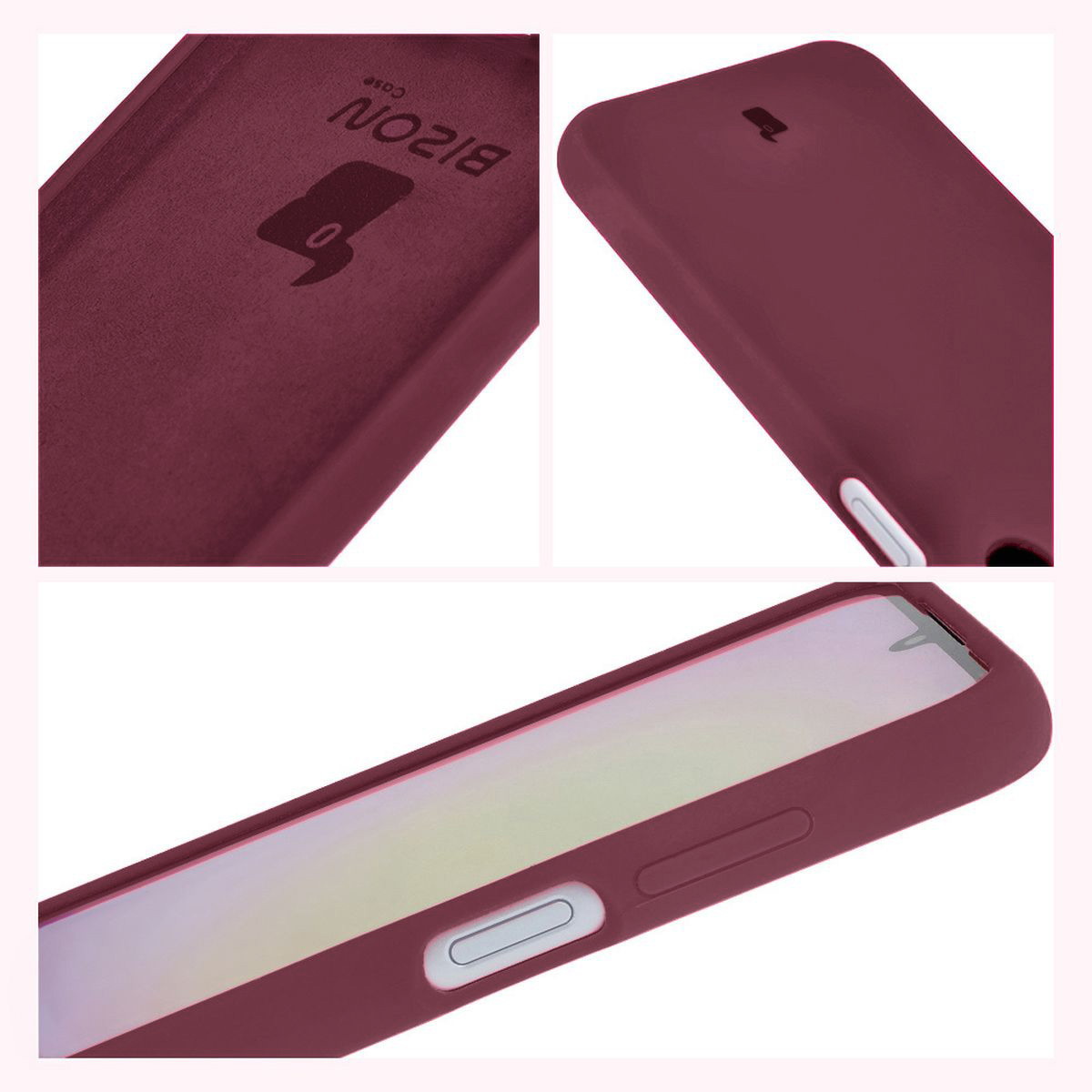 Construcția husei Bizon Soft Case: protecții integrate, borduri ridicate și căptușeală din microfibră