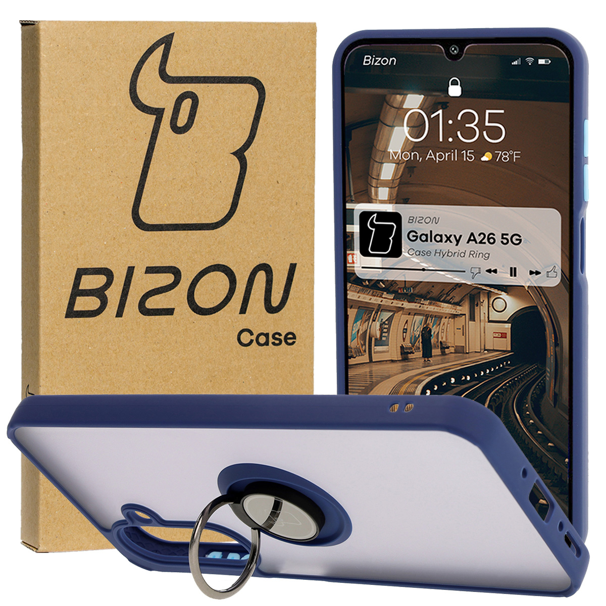 Husă cu suport pentru deget Bizon Case Hybrid Ring pentru Samsung Galaxy A26 5G
