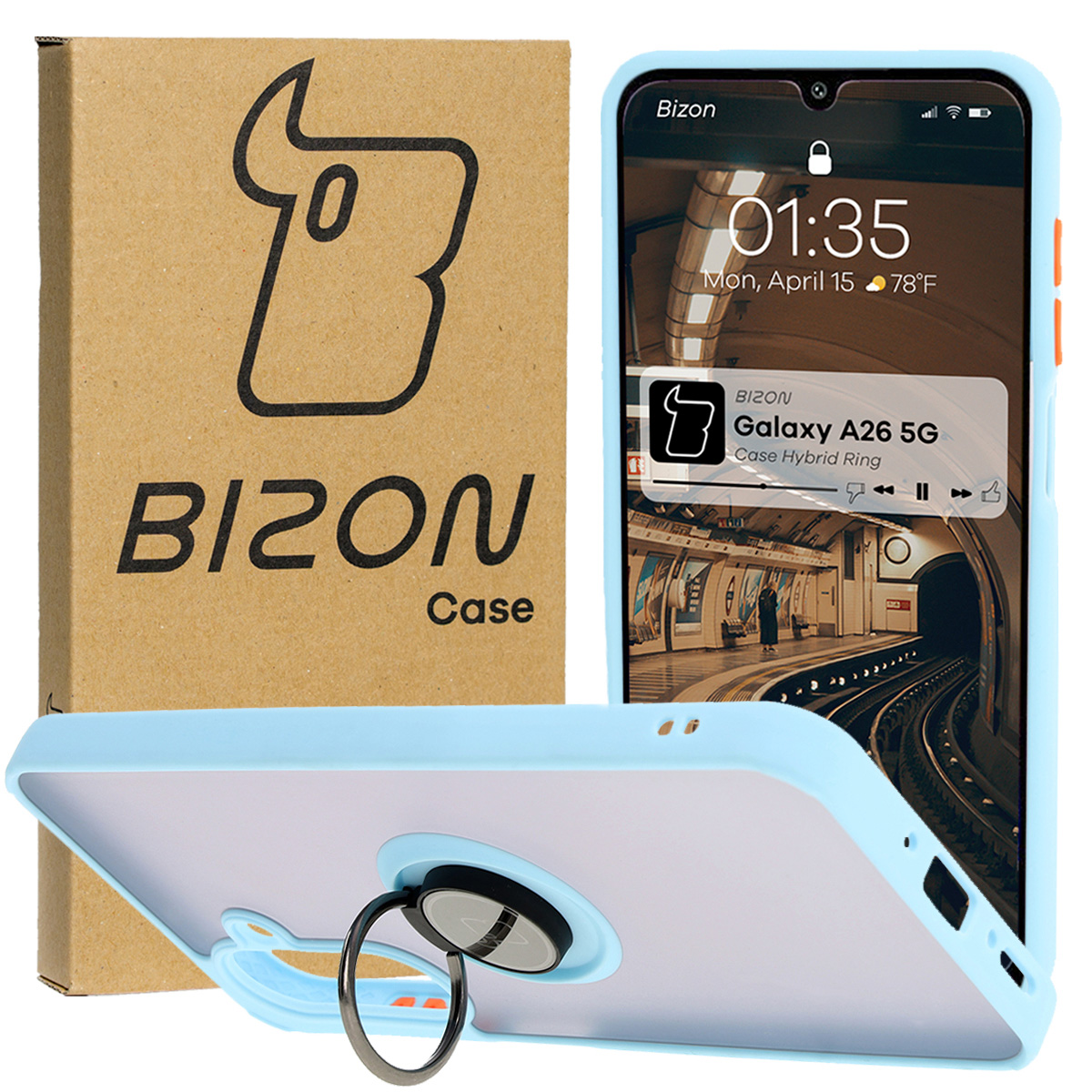 Carcasă cu suport pentru deget Bizon Case Hybrid Ring pentru Samsung Galaxy A26 5G