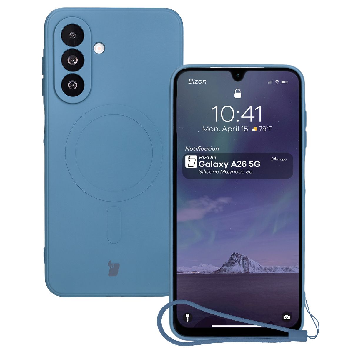 Etui cu inel magnetic Bizon Case Silicone Magnetic Sq pentru Samsung Galaxy A26 5G