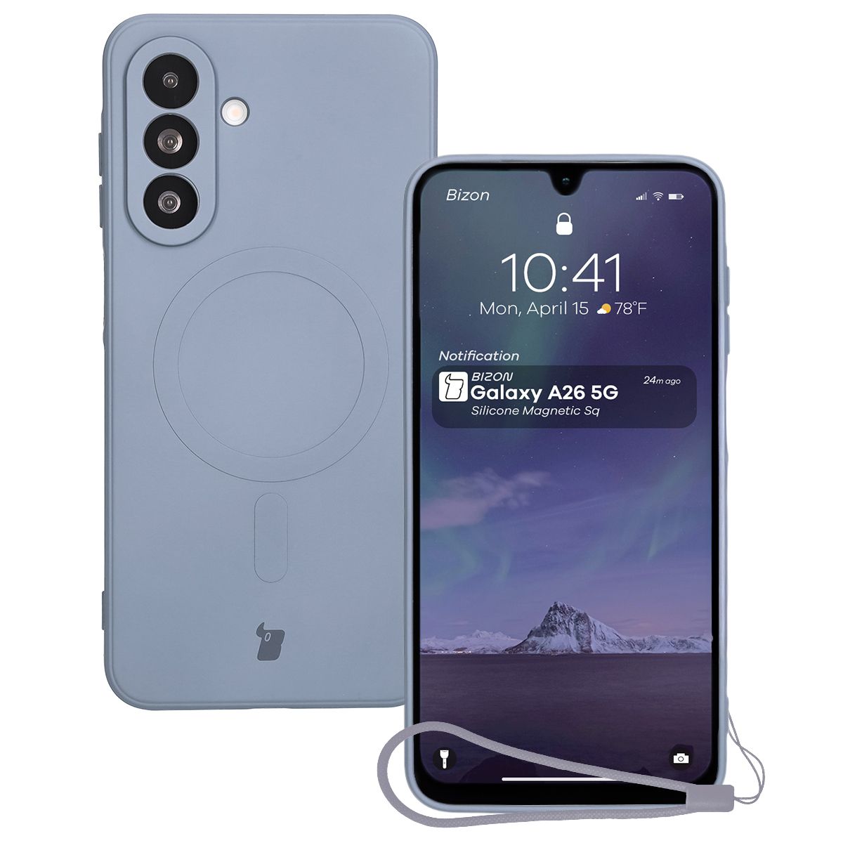 Etui cu inel magnetic Bizon Case Silicone Magnetic Sq pentru Samsung Galaxy A26 5G
