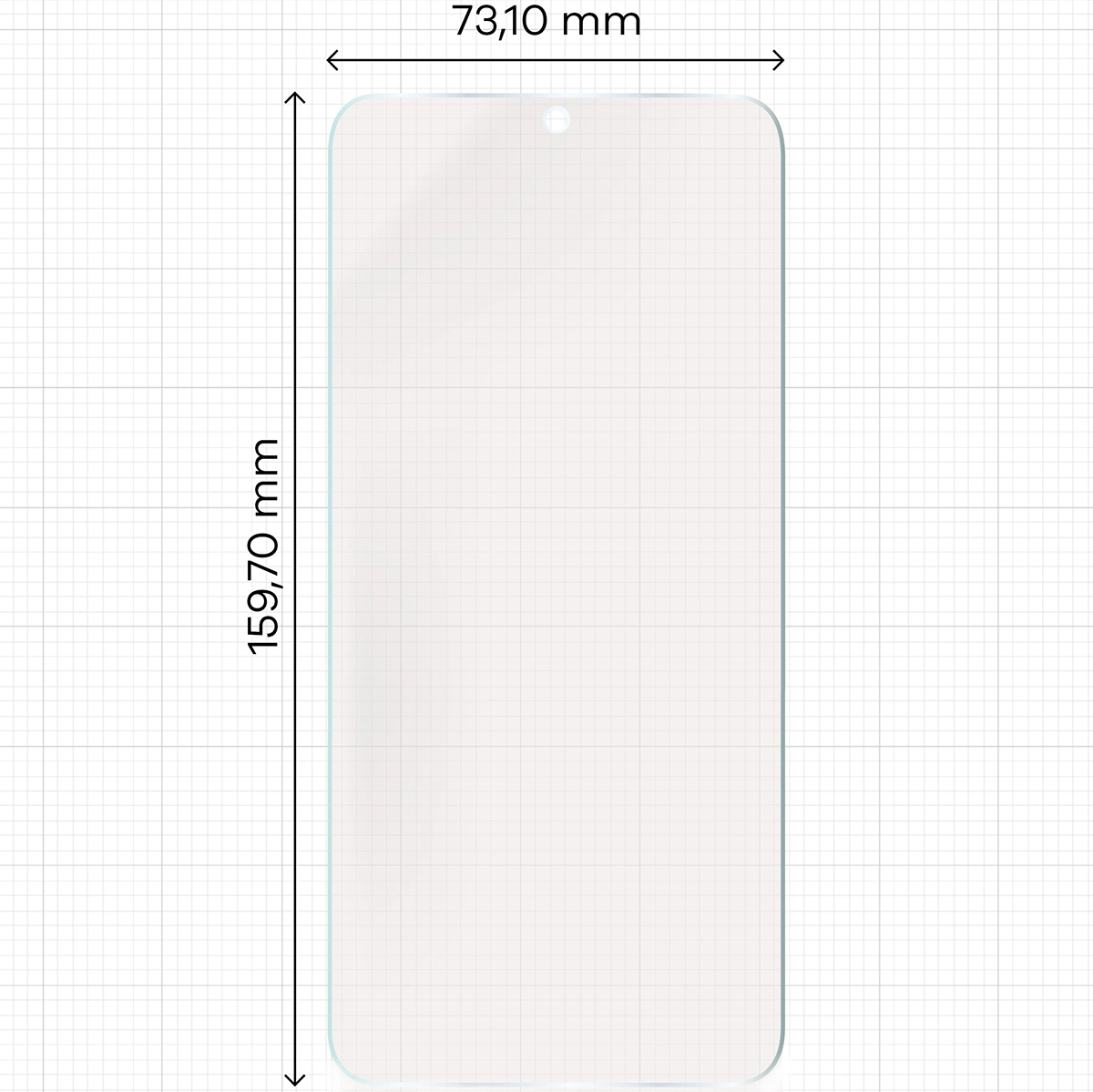 Miarka z wymiarami folii matowej Bizon Glass Film Sun do Samsung Galaxy A26 5G