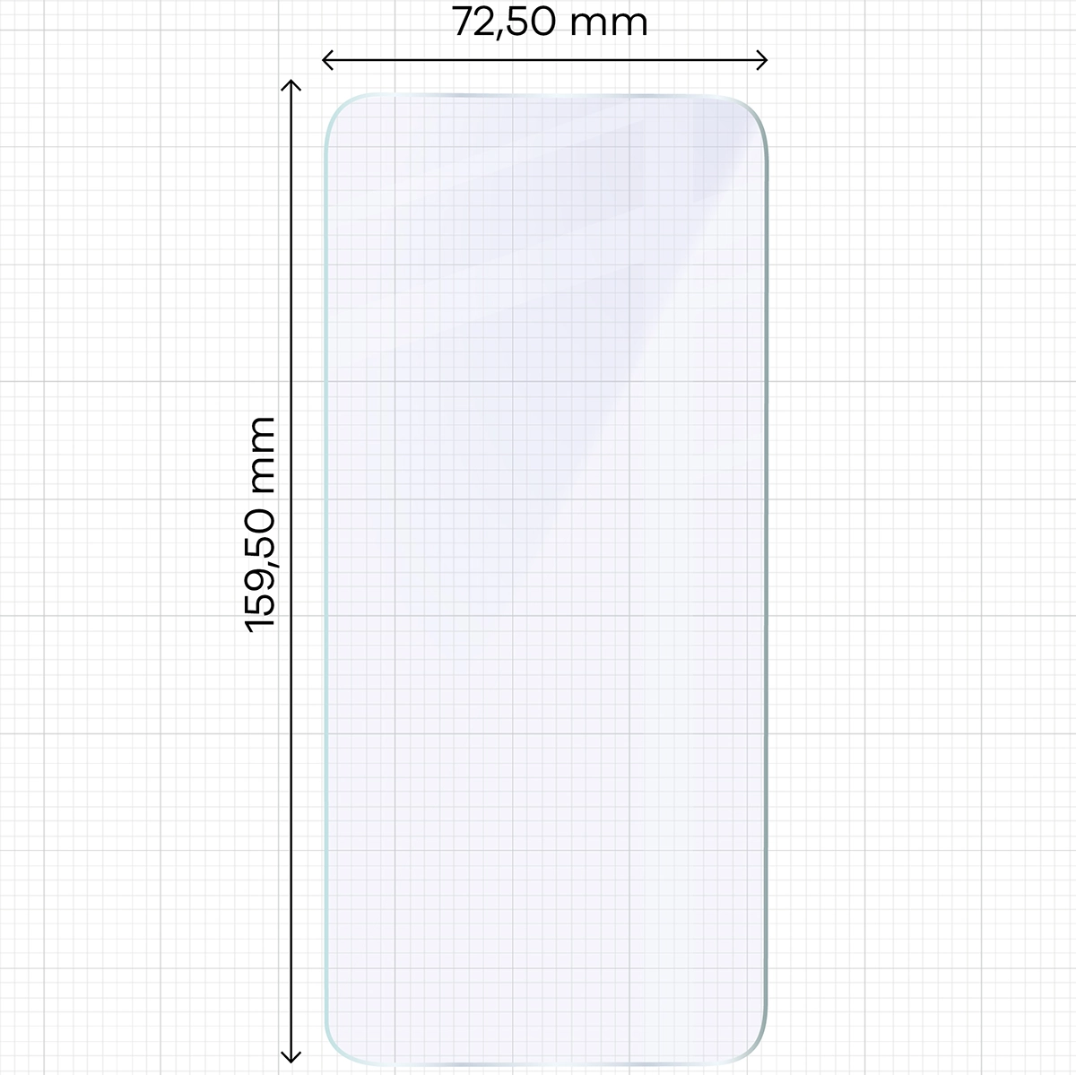 Miarka z wymiarami szkła hybrydowego Bizon Glass Mule Duo do Samsung Galaxy A26 5G