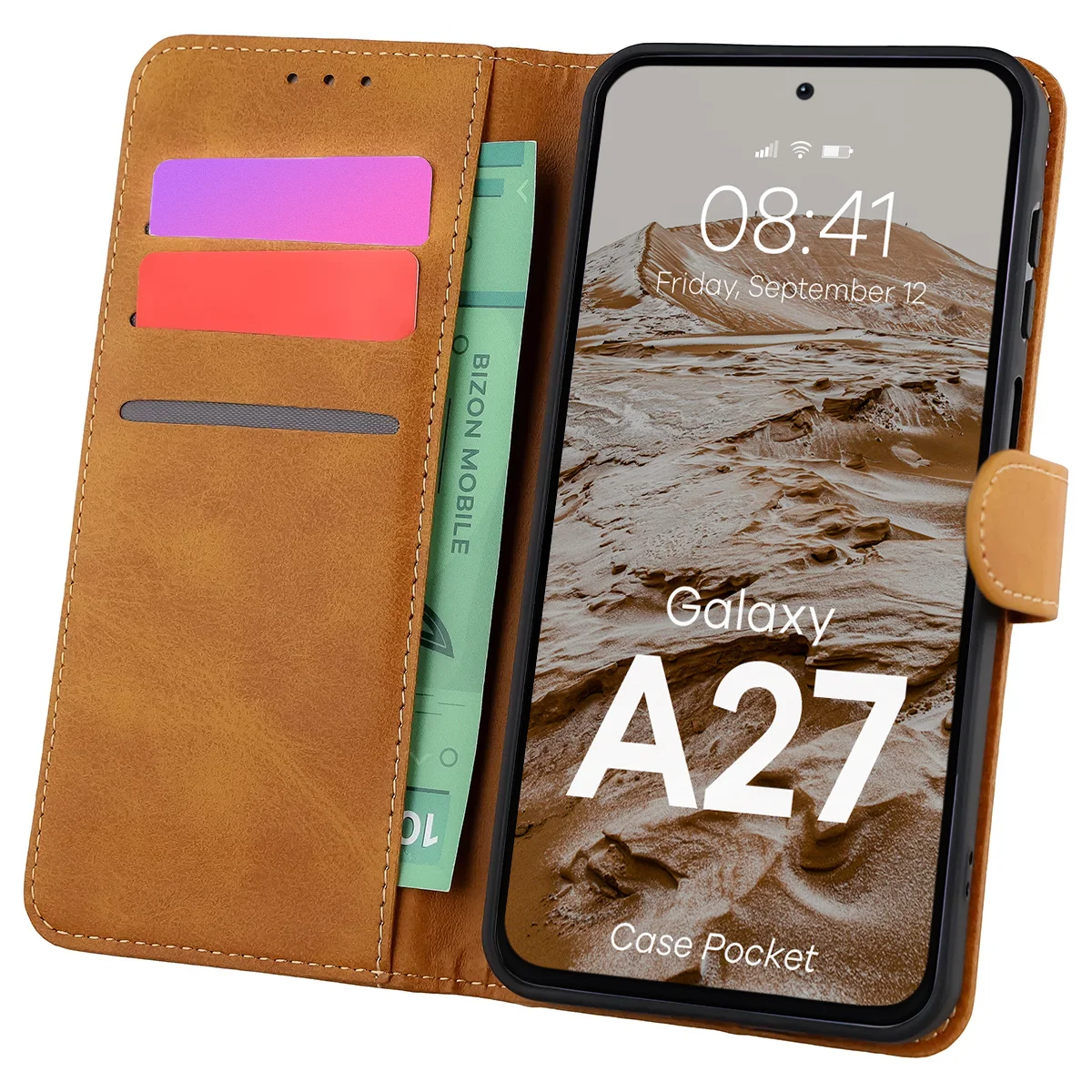 Flip case with card slots Bizon Case Pocket for Samsung Galaxy A27 5G
