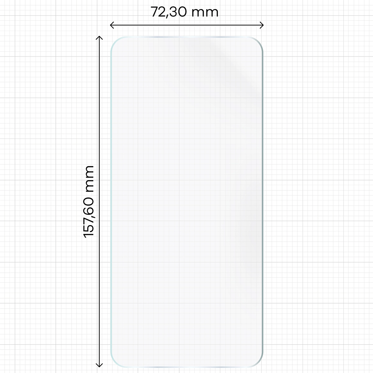Miarka z wymiarami folii hydrożelowej Bizon Film Hydrogel Front do Samsung Galaxy A27 5G