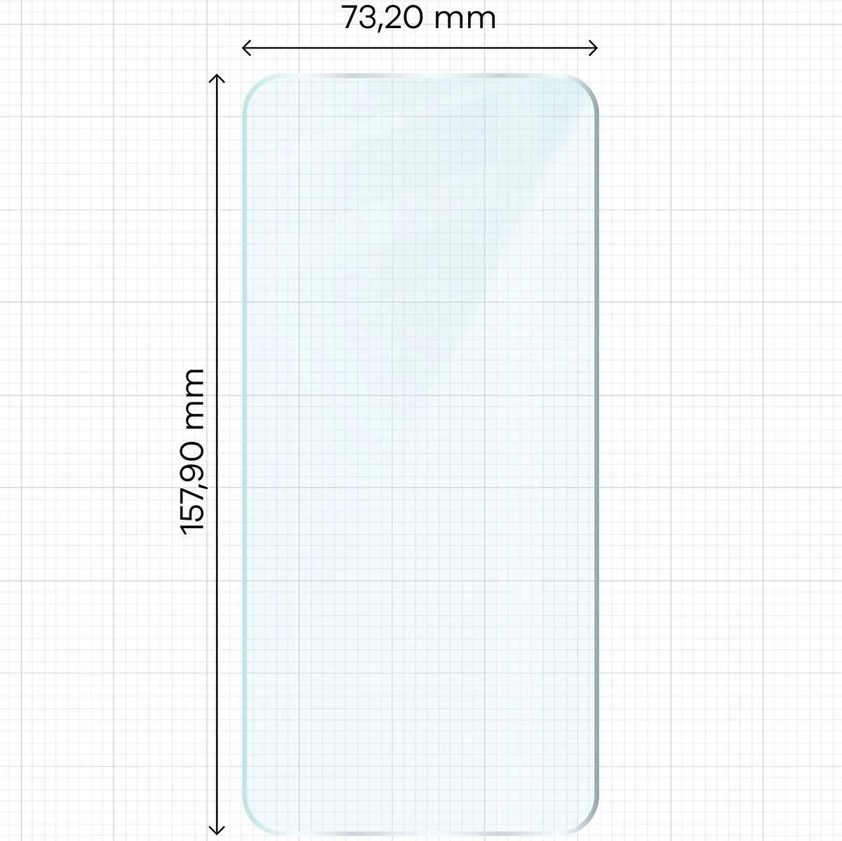 Mérőszalag az edzett üveg méreteivel a Bizon Glass Clear-hoz a Samsung Galaxy A27 5G-hez