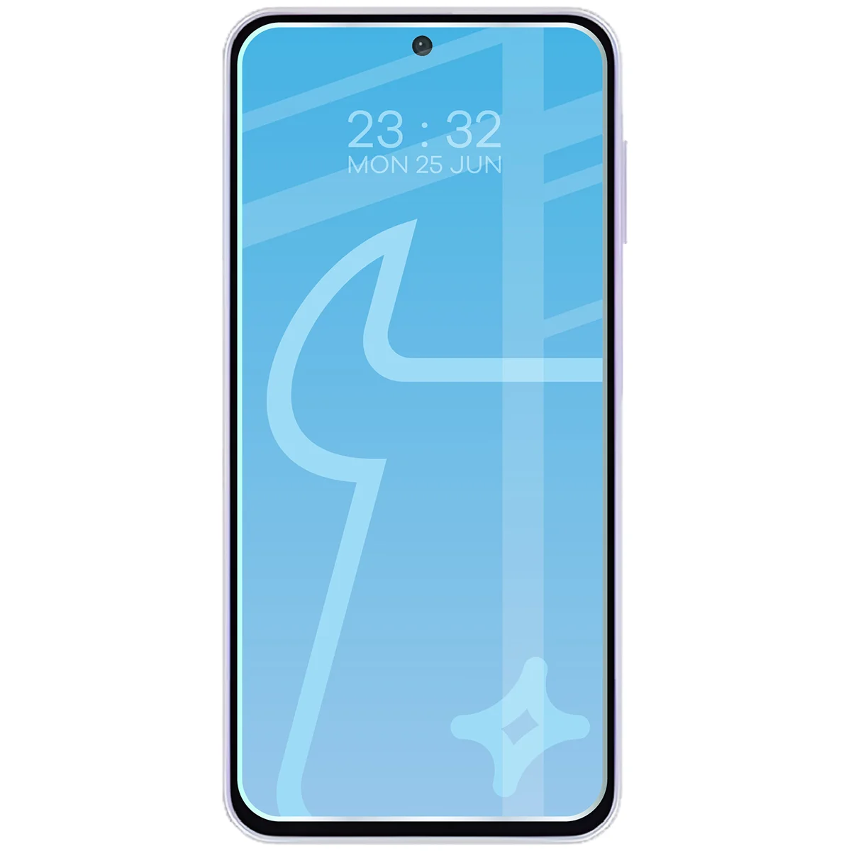 Telefon, amelyre a Bizon Glass Clear üveg van felhelyezve a Samsung Galaxy A27 5G-hez