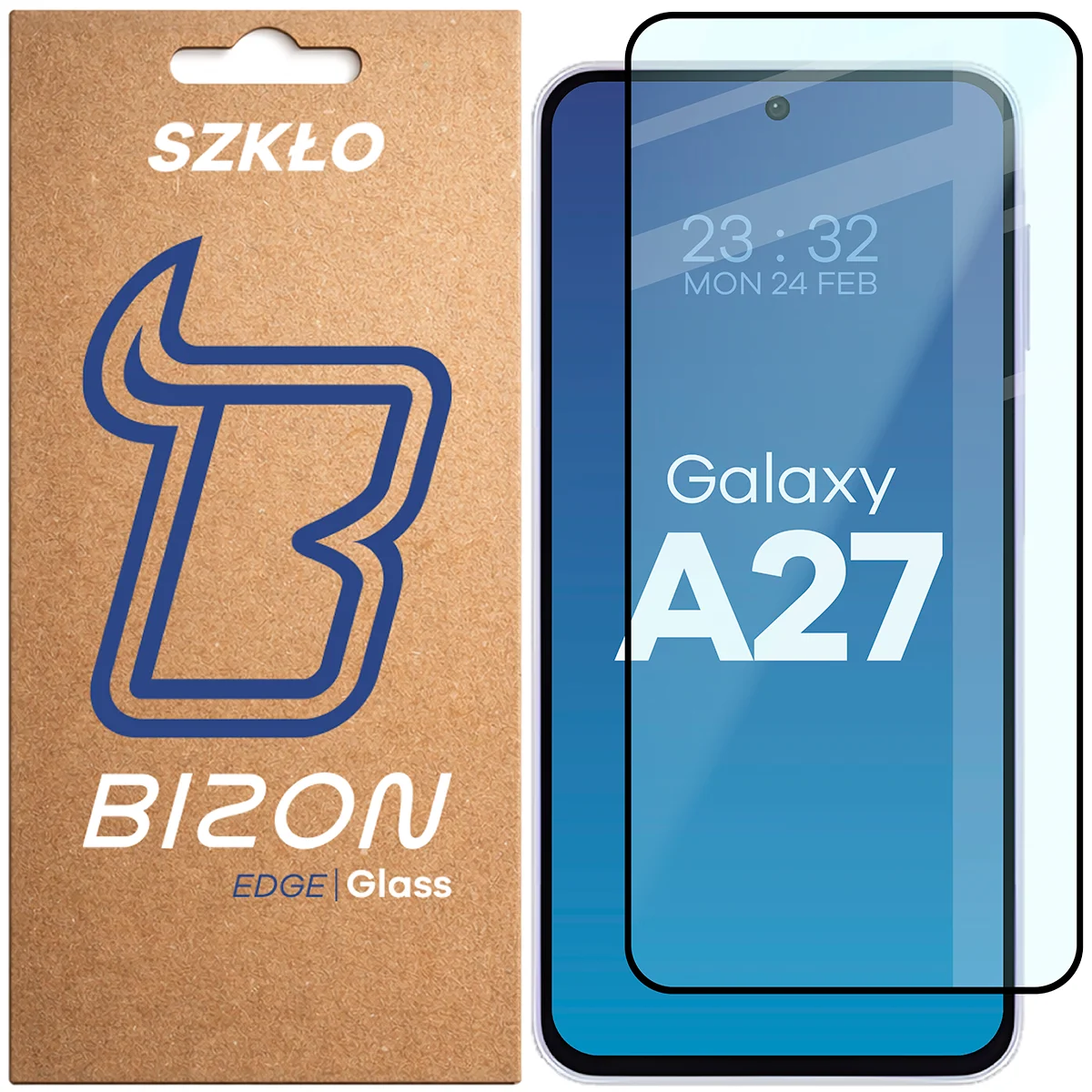Fokozott üveg az egész képernyőre Bizon Glass Edge a Samsung Galaxy A27 5G-hez