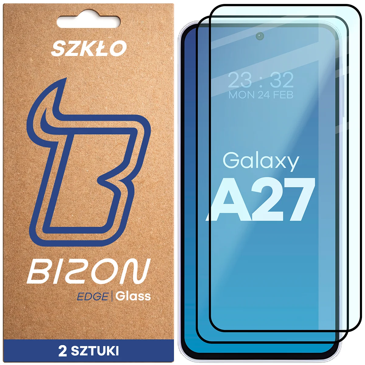 Tempered glass covering the entire screen Bizon Glass Edge Duo for Samsung Galaxy A27 5G
