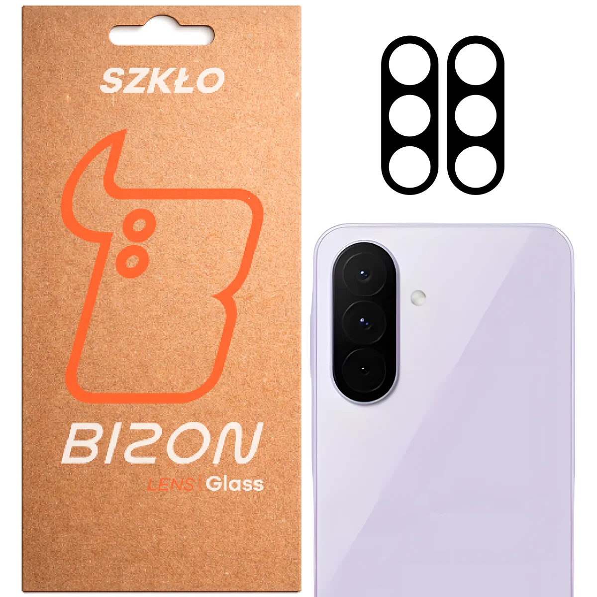 Cutie și 2 bucăți de sticlă pentru cameră Bizon Glass Lens pentru Samsung Galaxy A27 5Gi