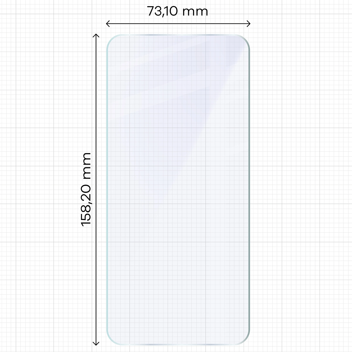 Miarka z wymiarami szkła hybrydowego Bizon Hybrid Mule Duo do Samsung Galaxy A27 5G