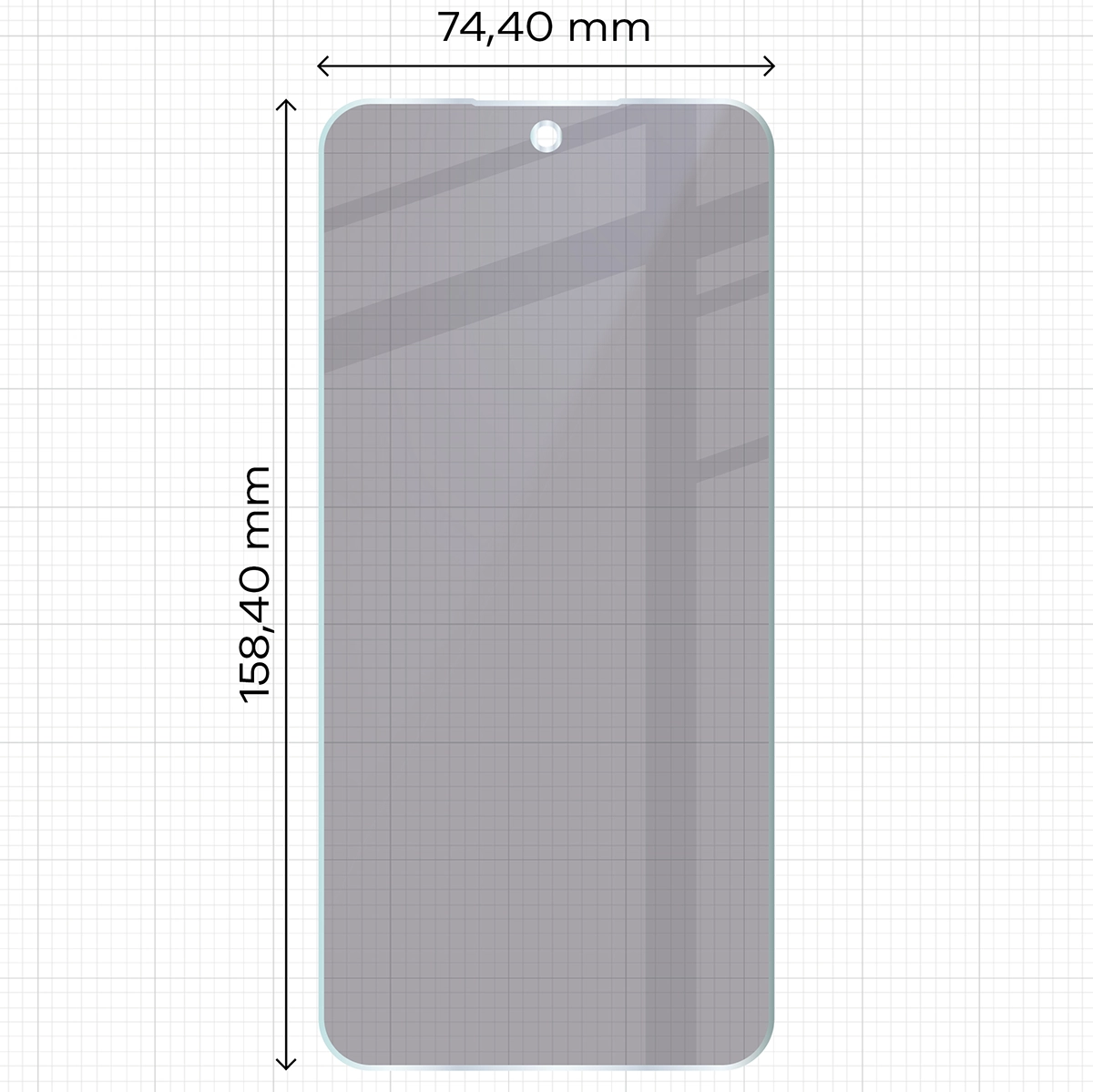 A Bizon Hybrid Shadow üveg méretei a Samsung Galaxy A27 5G-hez