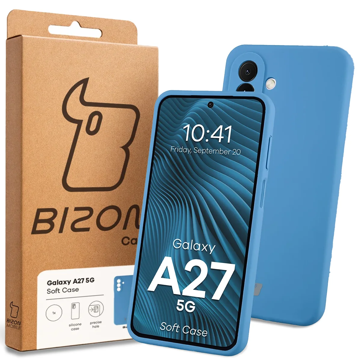 A Bizon Case doboz elülső oldala a Samsung Galaxy A27 5G-hez készült címkével