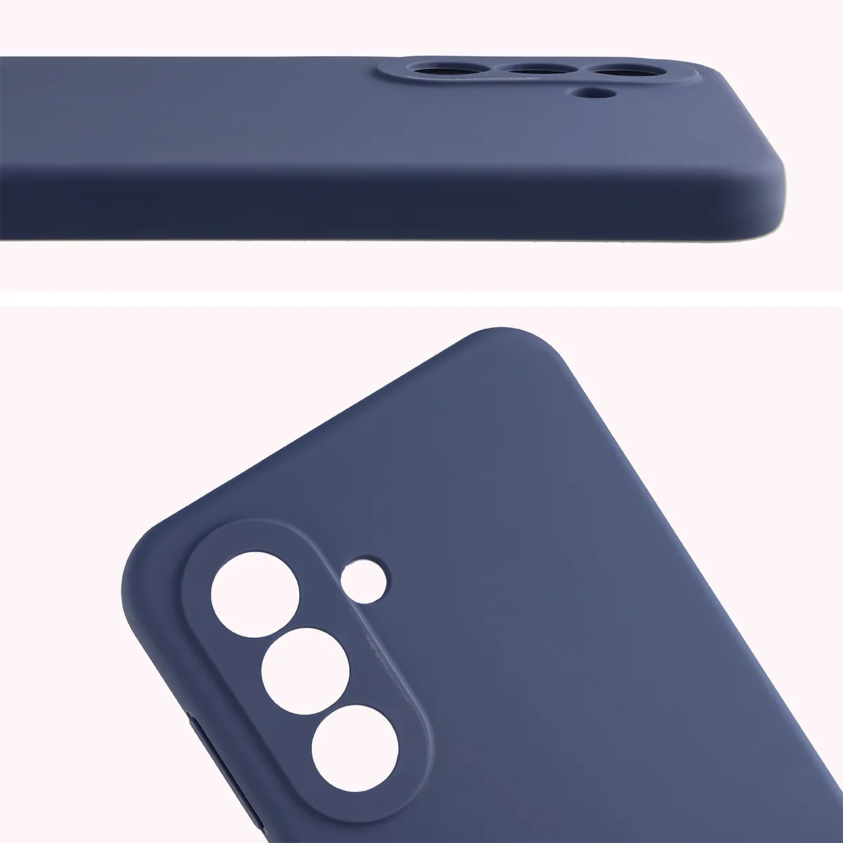 Közelkép a lencse kivágásokról a Bizon Soft Case tokban a Samsung Galaxy A27 5G-hez