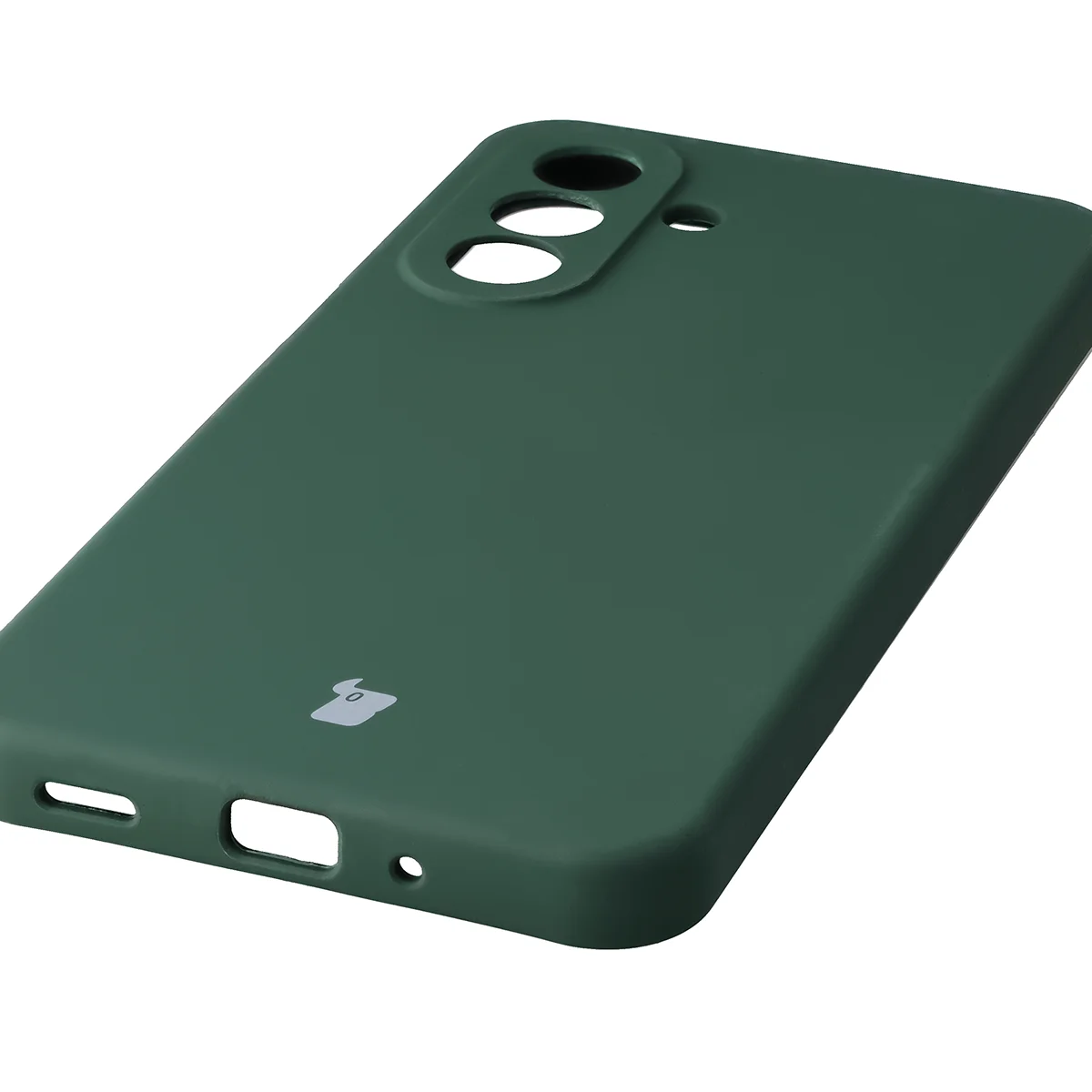 Közelkép a precíz kivágásokról és az indukciós töltés lehetőségéről a Bizon Soft Case tokban a Samsung Galaxy A27 5G-hez