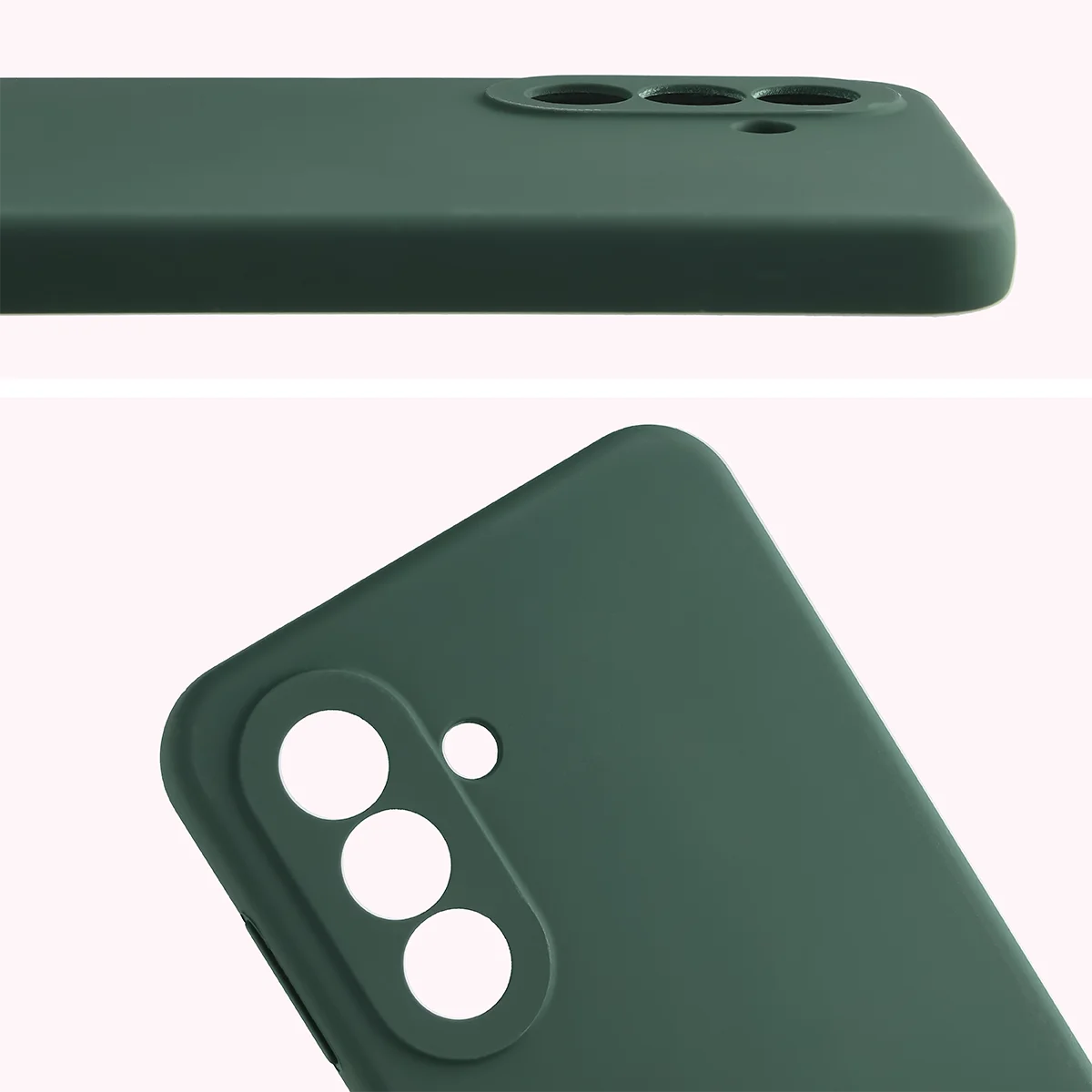 Közelkép a lencse kivágásokról a Bizon Soft Case tokban a Samsung Galaxy A27 5G-hez