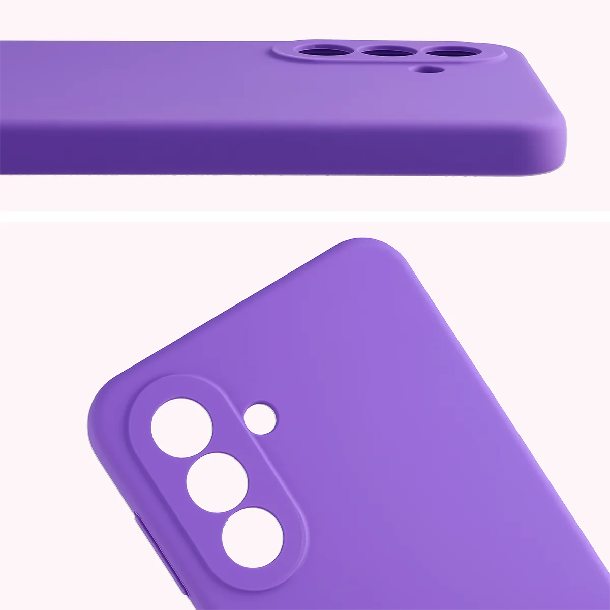 Közeli kép a lencsekivágásokról a Bizon Soft Case tokban a Samsung Galaxy A27 5G-hez