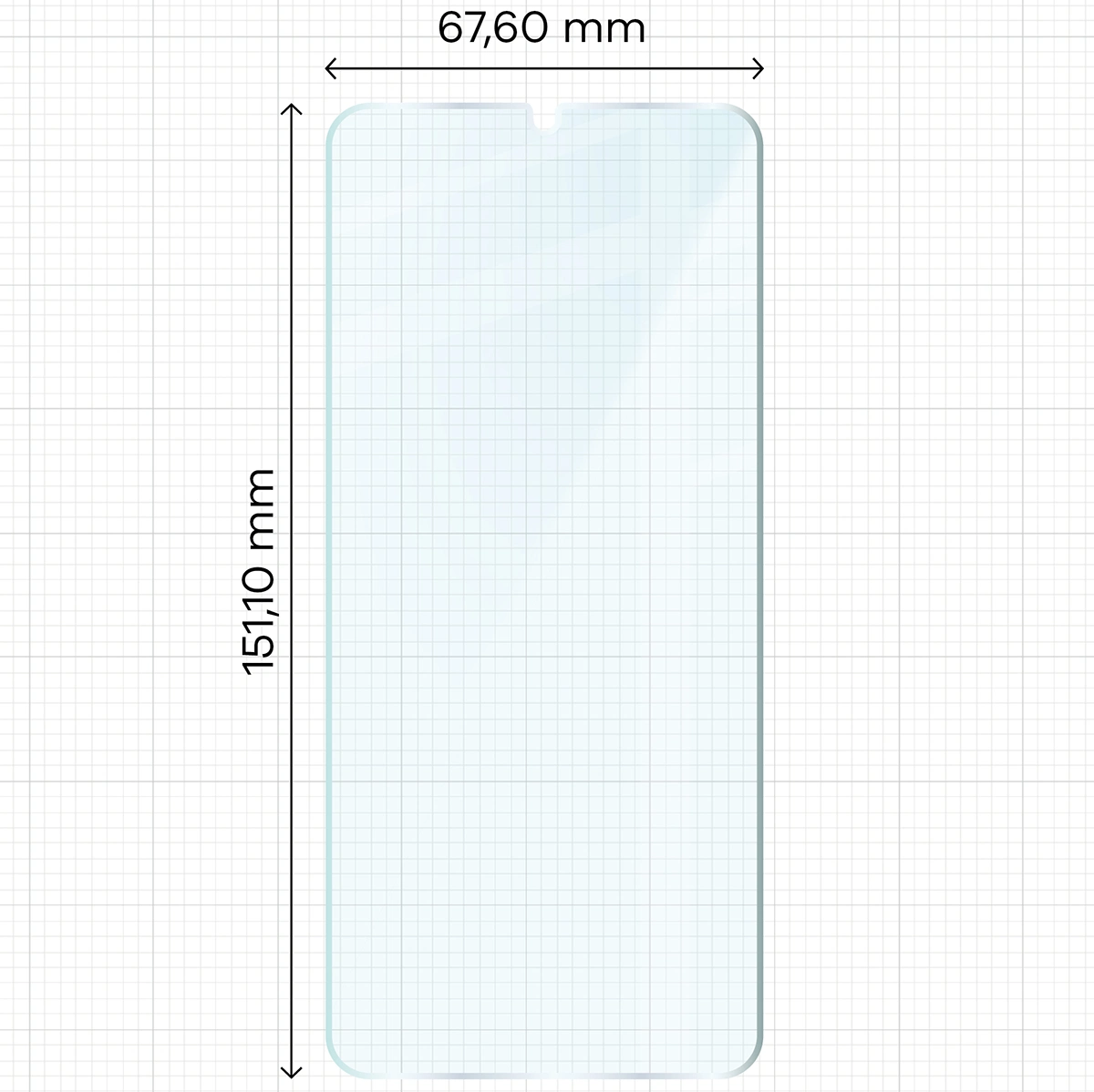 Miarka z wymiarami szkła hartowanego Bizon Glass Clear Duo do Samsung Galaxy A33 5G / Samsung Galaxy M35 5G