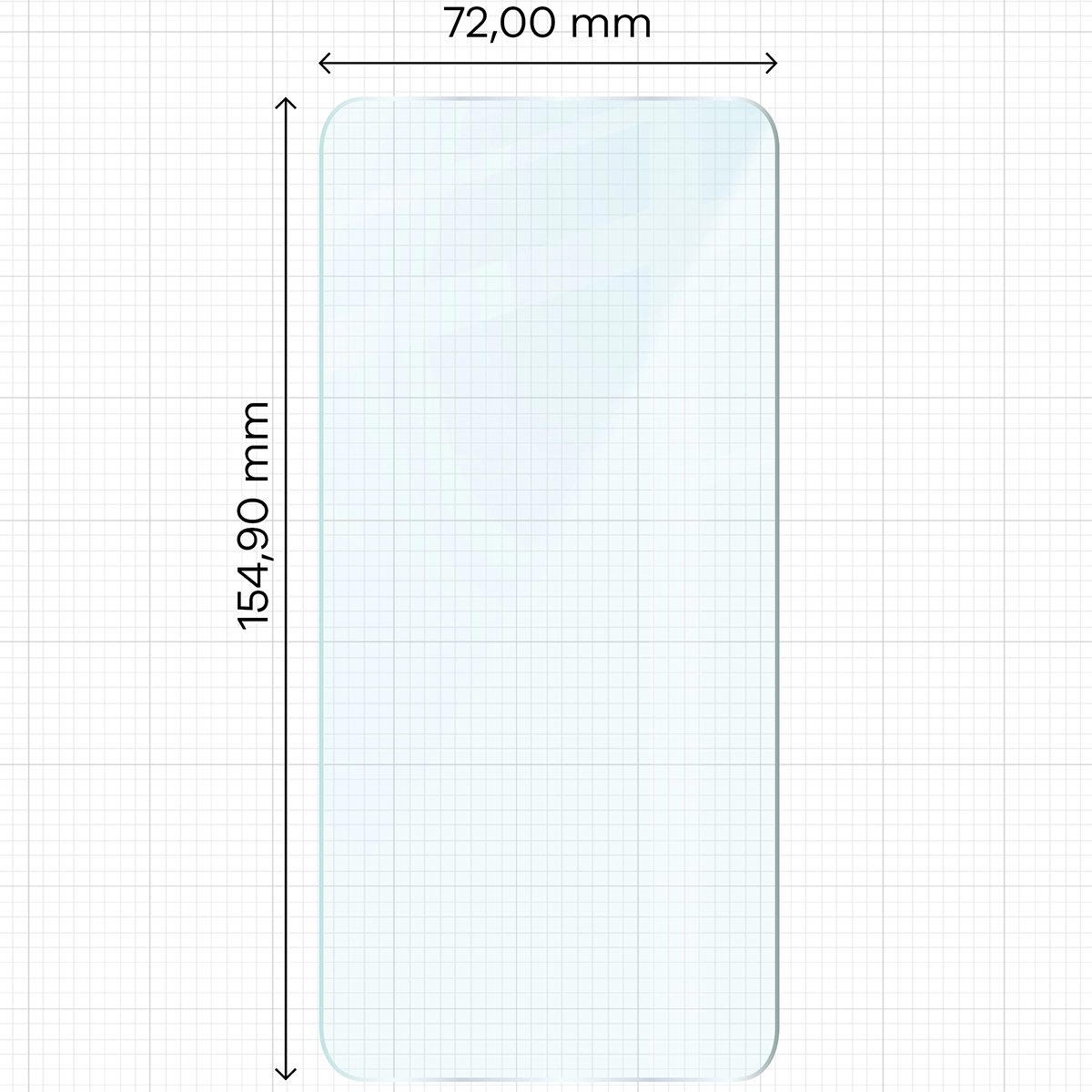 Miarka z wymiarami szkła hartowanego Bizon Glass Clear Duo do Samsung Galaxy A34 5G