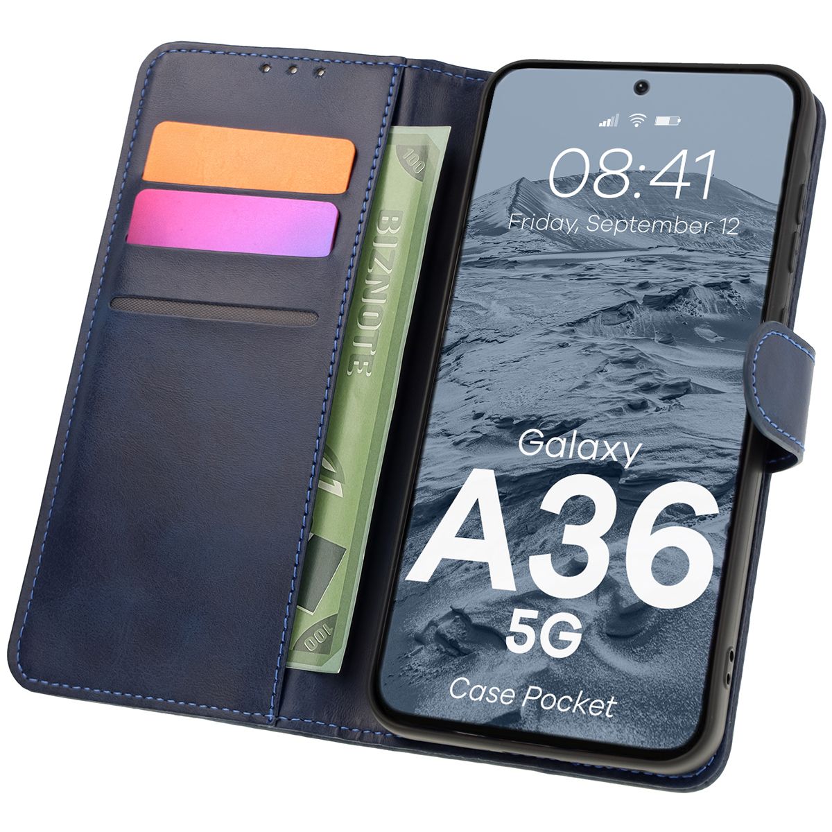Etui cu clapă Bizon Case Pocket pentru Samsung Galaxy A36 5G