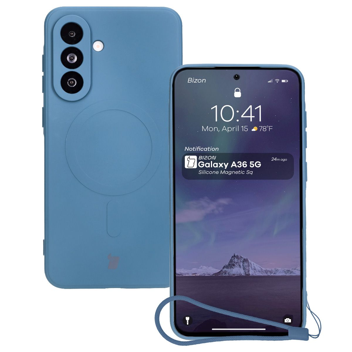 Etui cu inel magnetic Bizon Case Silicone Magnetic Sq pentru Samsung Galaxy A36 5G