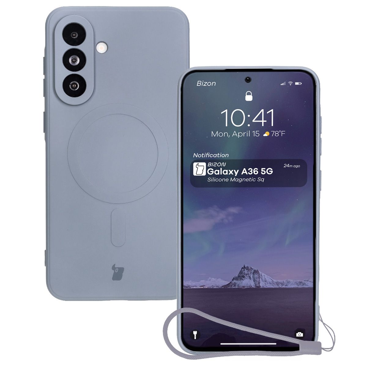 Husă cu inel magnetic Bizon Case Silicone Magnetic Sq pentru Samsung Galaxy A36 5G