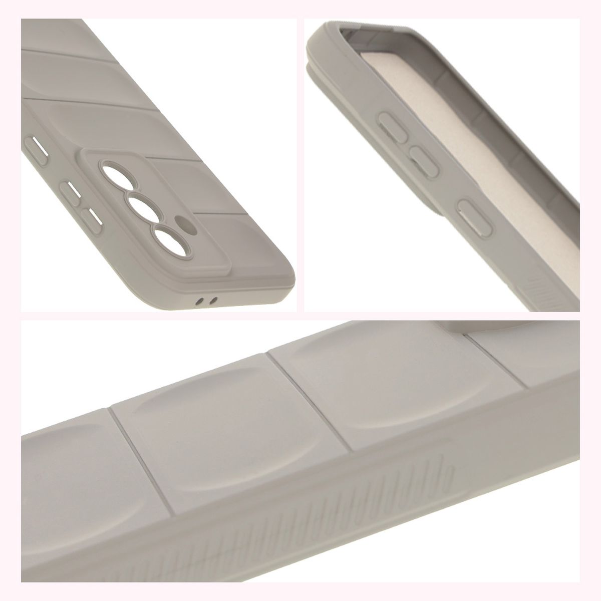 Textúrázott oldalak és megemelt szélek a kijelző és a kamera körül a Bizon Case Tur tokban