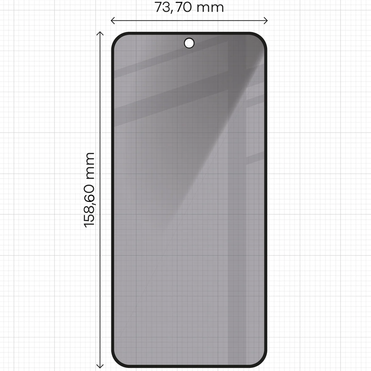 Az üveg méretei vonalzón a Samsung Galaxy A36 5G számára