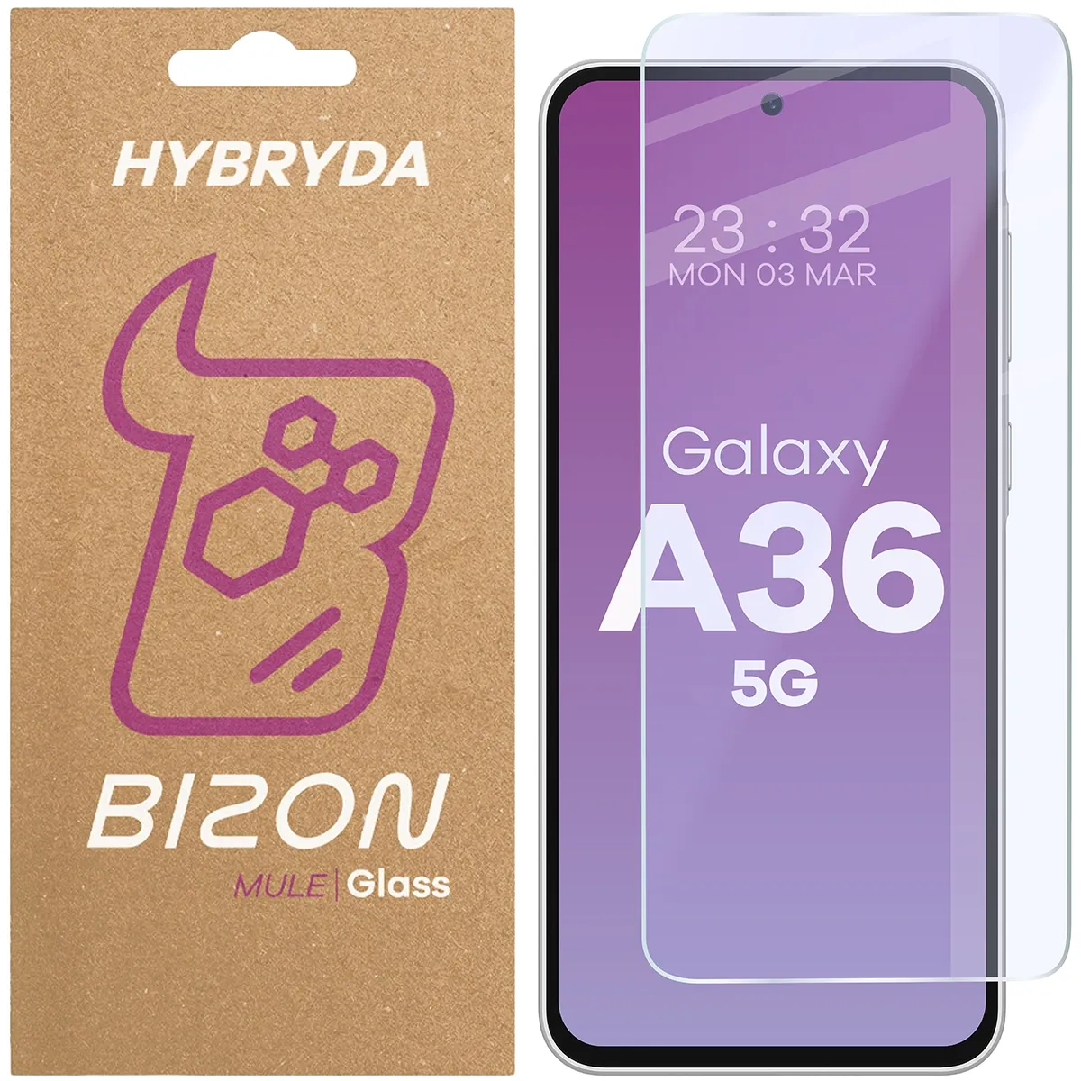 Szkło hybrydowe na ekran Bizon Glass Mule do Galaxy A36 5G