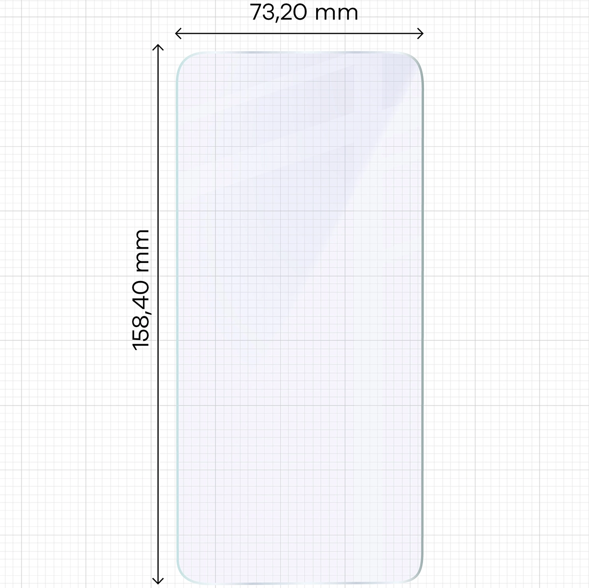 Miarka z wymiarami szkła hybrydowego Bizon Glass Mule