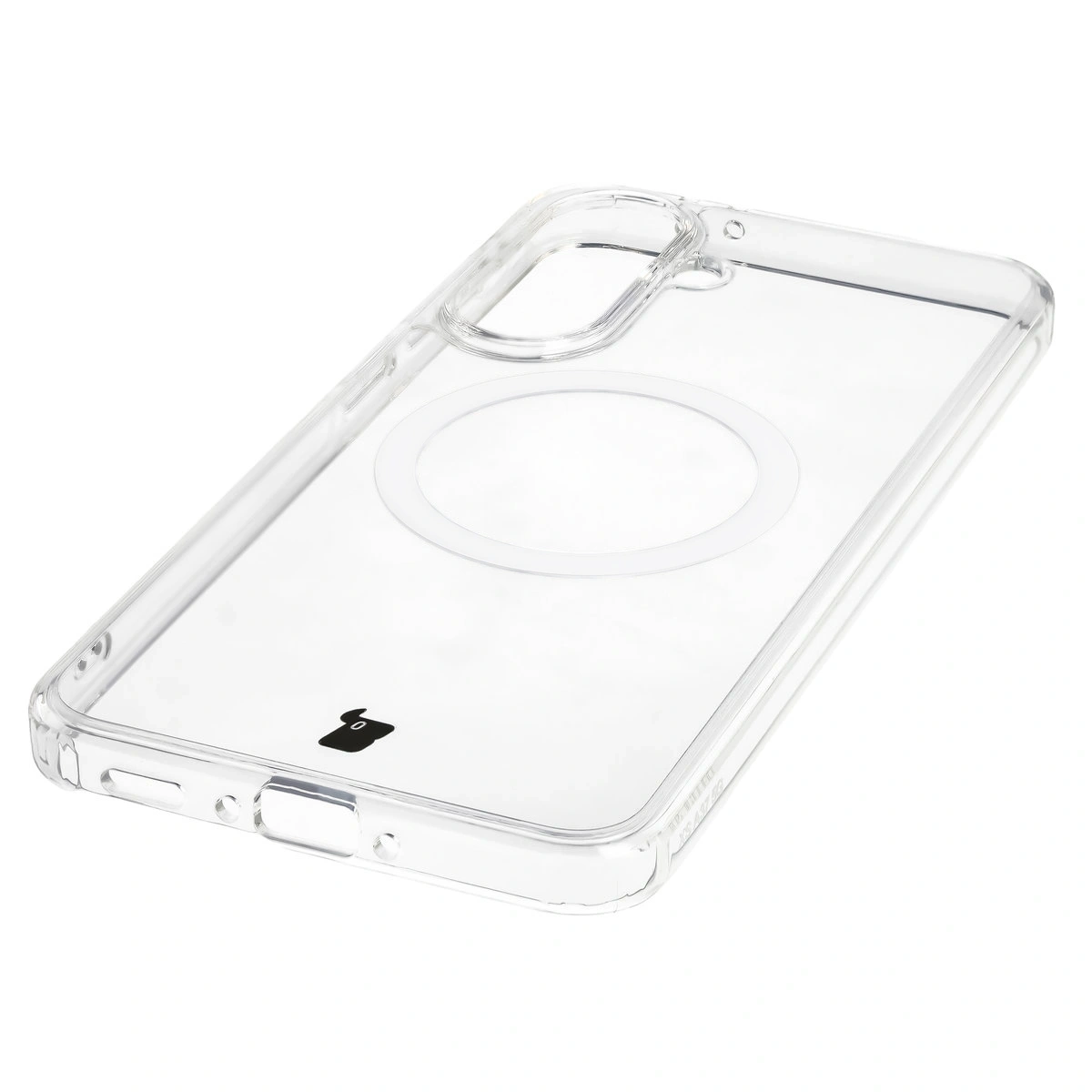 Zintegrowane przyciski, wycięcia i hybrydowy materiał w etui Bizon Case CrystalO do Samsung Galaxy A37 5G / Samsung Galaxy A36 5G