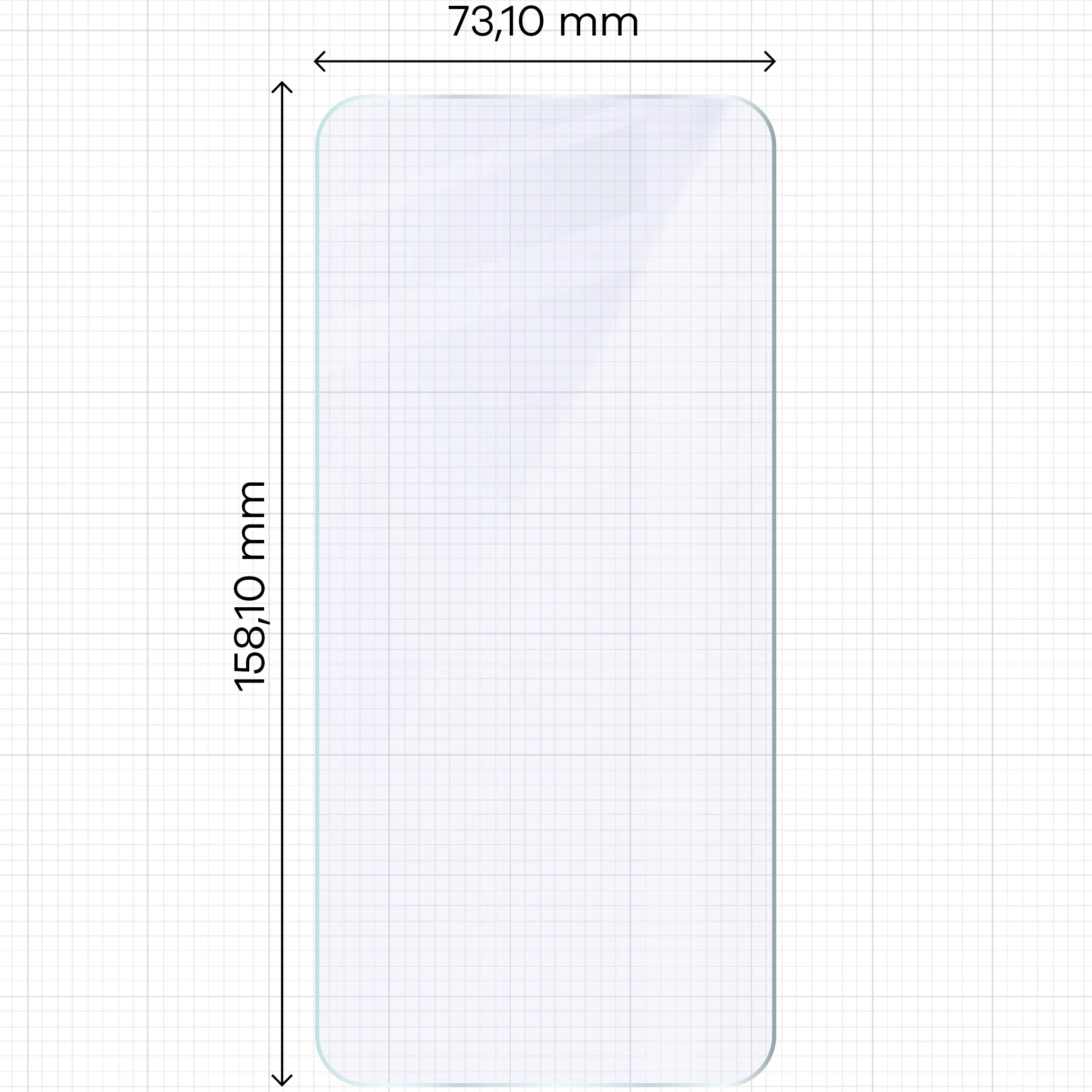 Miarka z wymiarami szkła hybrydowego Bizon Hybrid Mule do Samsung Galaxy A37 5G