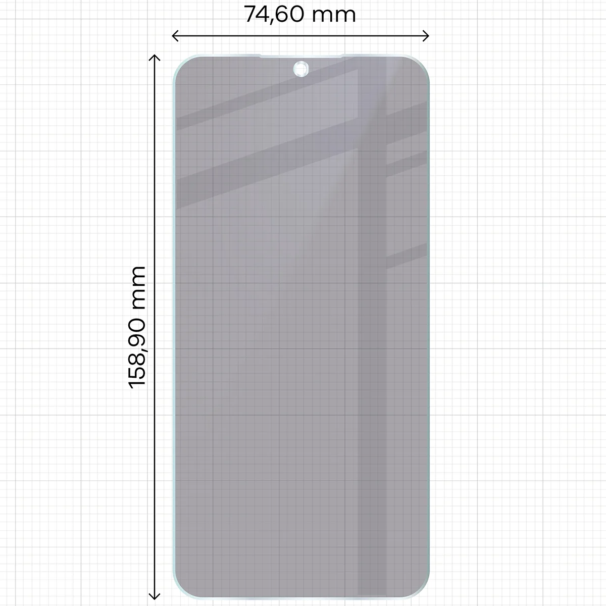 Wymiary szkła Bizon Hybrid Shadow do Samsung Galaxy A37 5G