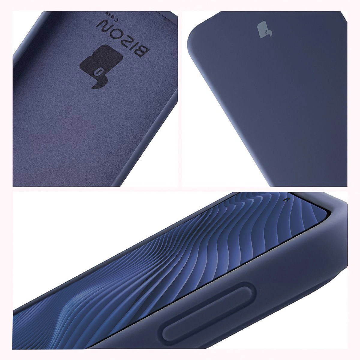 Konstrukcja etui Bizon Soft Case: zintegrowane osłony, podwyższone krawędzie i wyściółka z mikrofibry do Samsung Galaxy A37 5G