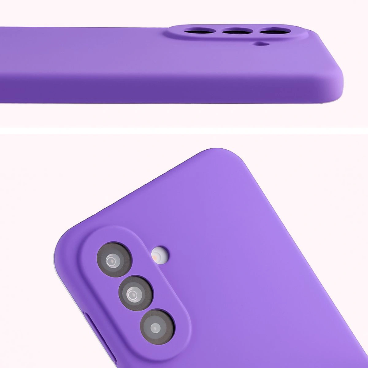 Nahaufnahme der Ausschnitte für die Linsen in der Bizon Soft Case für Samsung Galaxy A37 5G