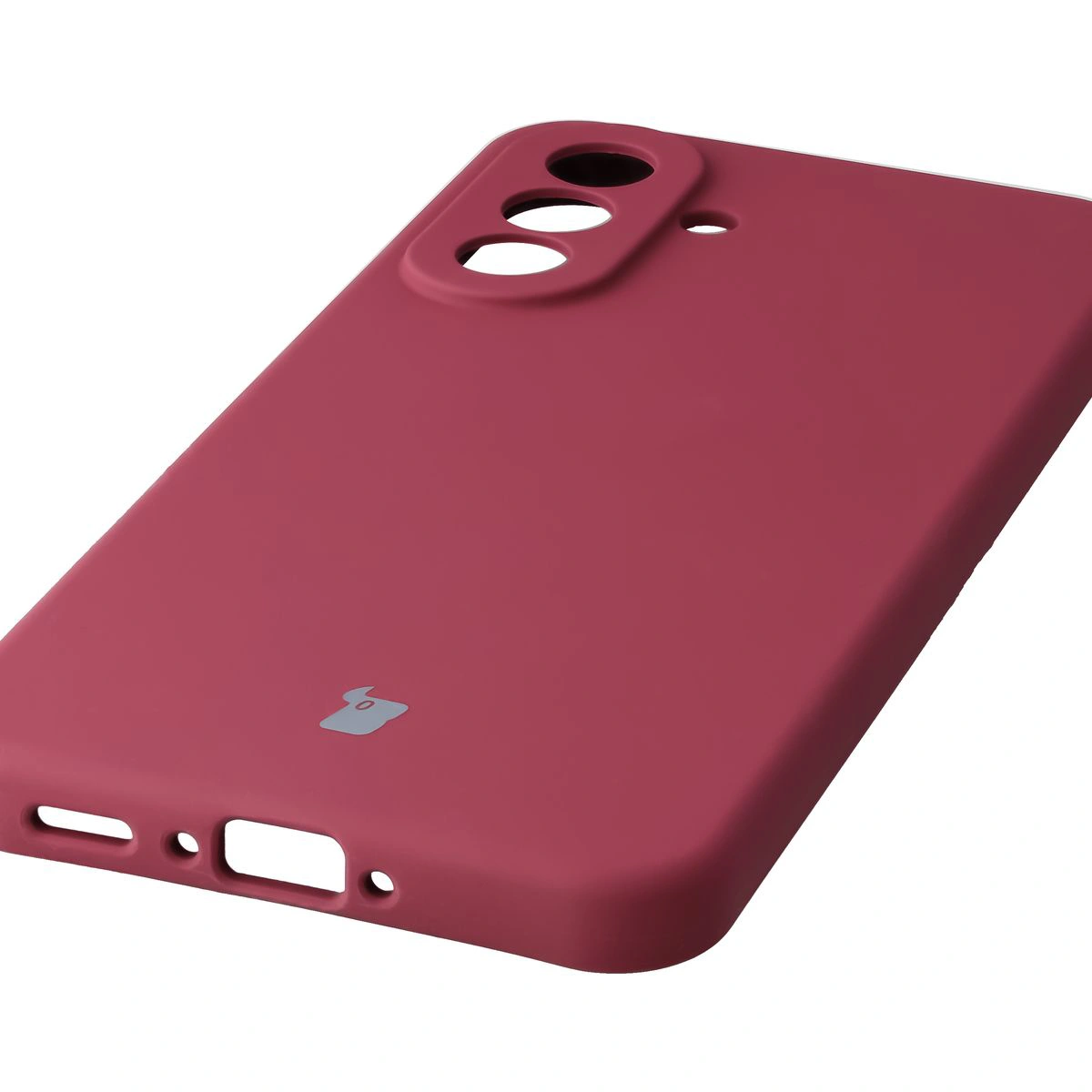 Zbliżenie na precyzyjne wycięcia i możliwość ładowania indukcyjnego w etui Bizon Soft Case do Samsung Galaxy A37 5G